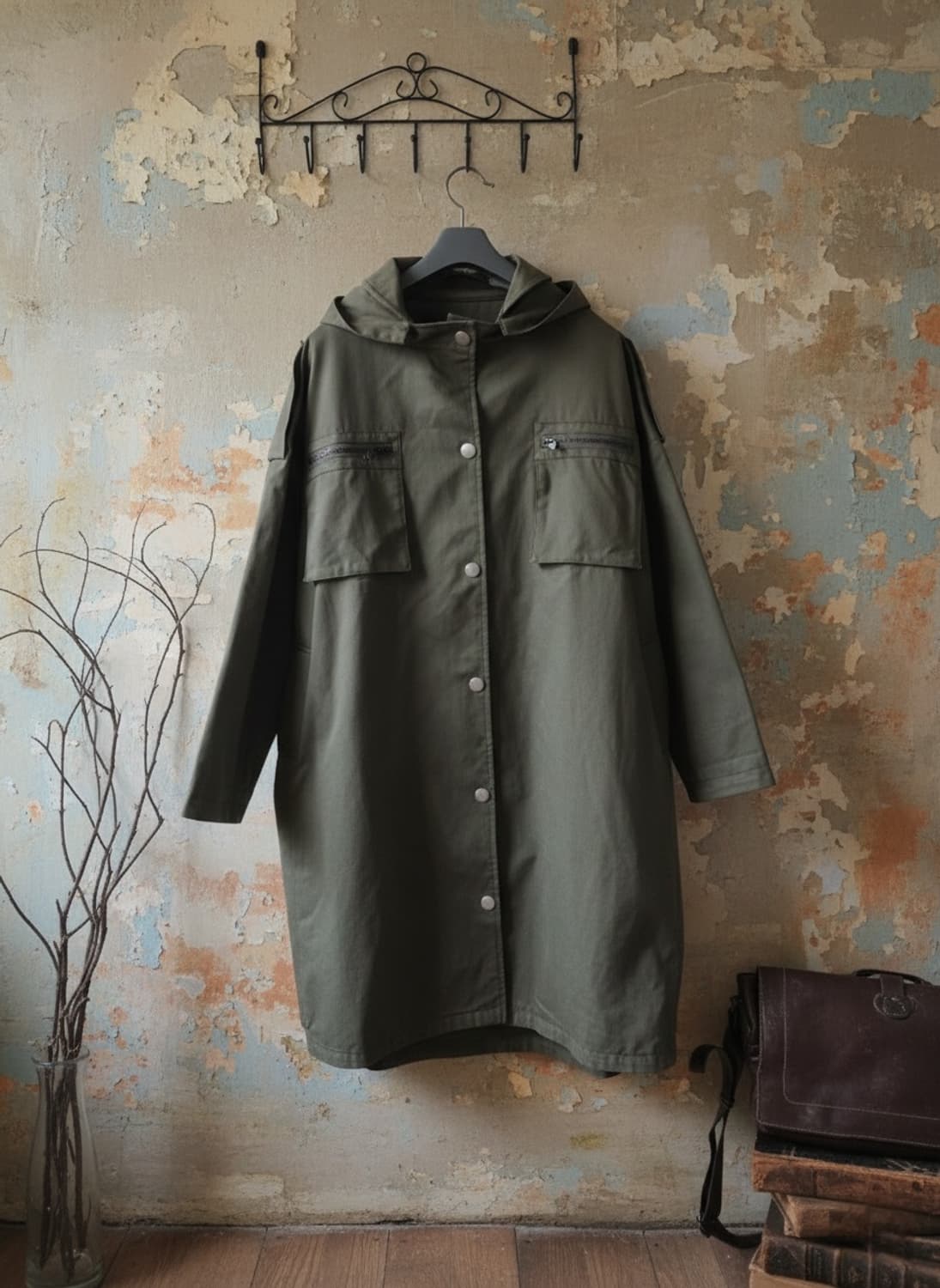 TRIPLEROOT 카키 후드 코트 P 새상품 상품이미지1