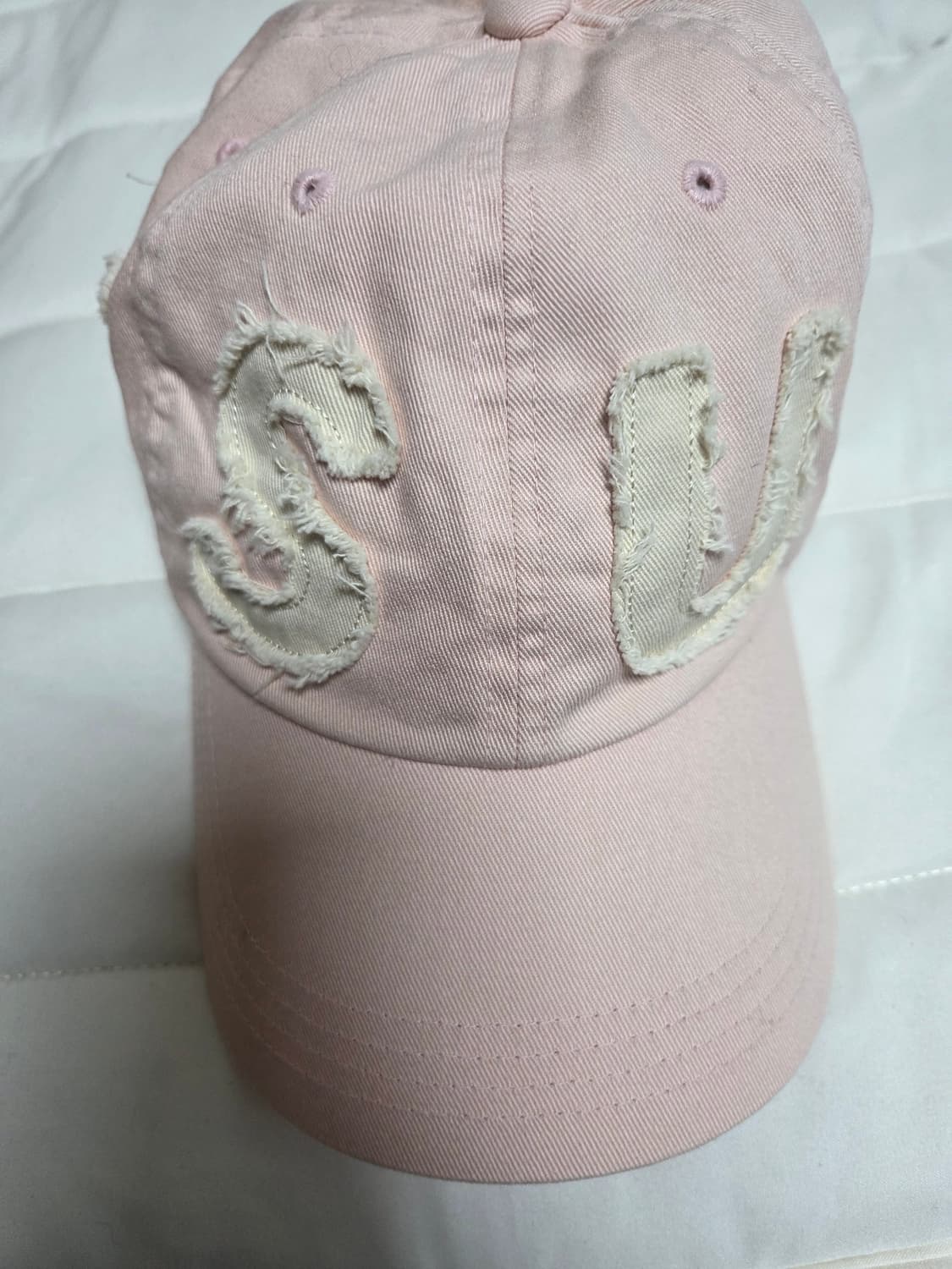 썬러브 컷오프 캐피탈 볼캡 핑크 미세키서울 허그유어스킨 상품이미지3