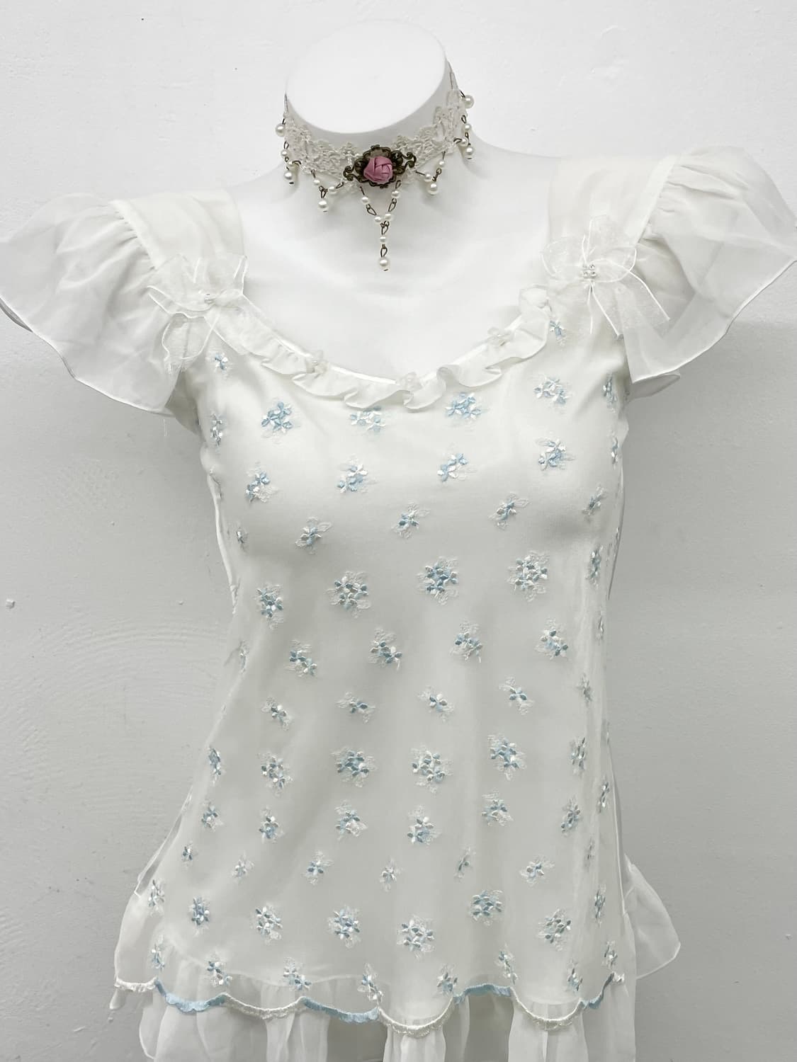 페어리 자수 레이스 탑 상품이미지2