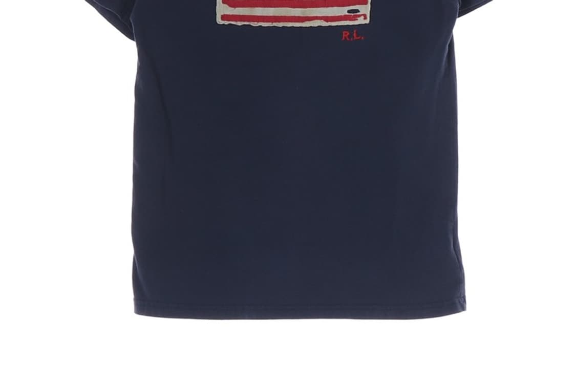 폴로 랄프로렌 빈티지 성조기 패치 네이비 반팔 티셔츠 160 상품이미지4