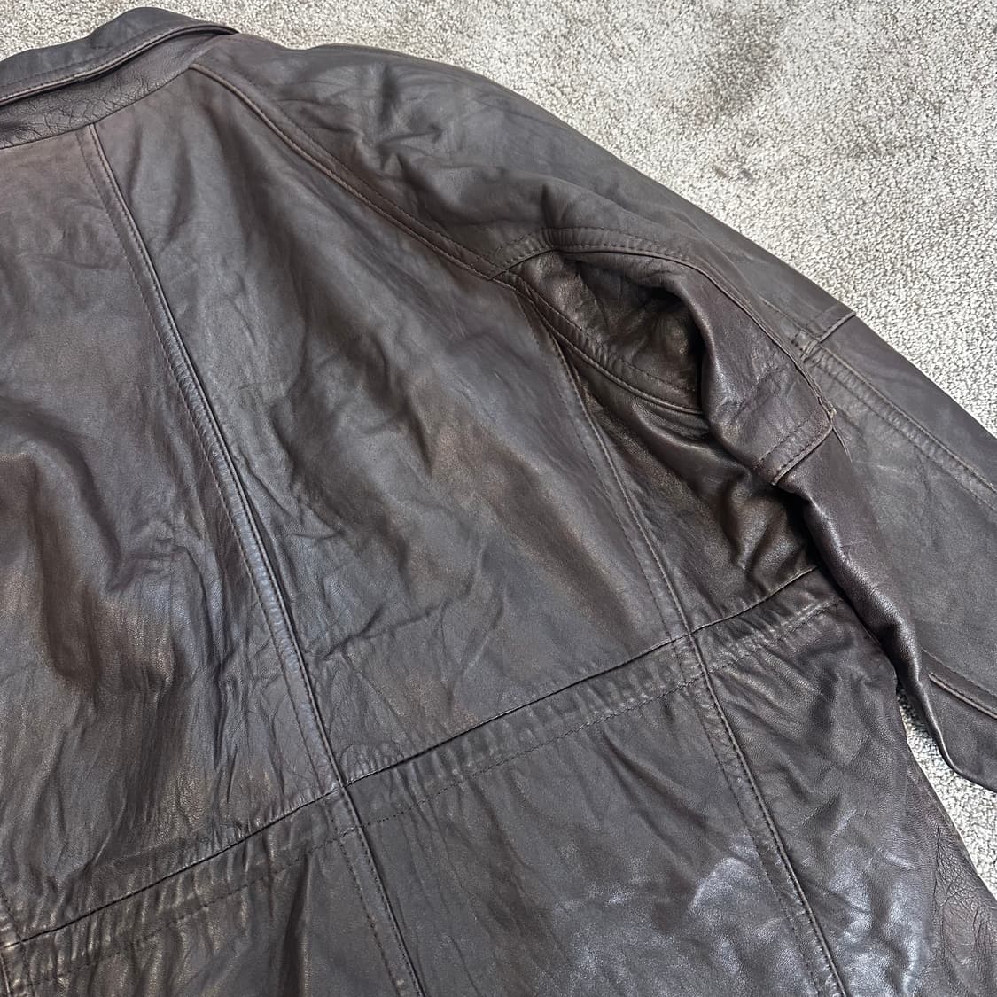 빈티지 브라운 양가죽 사파리 코트 자켓L 상품이미지8