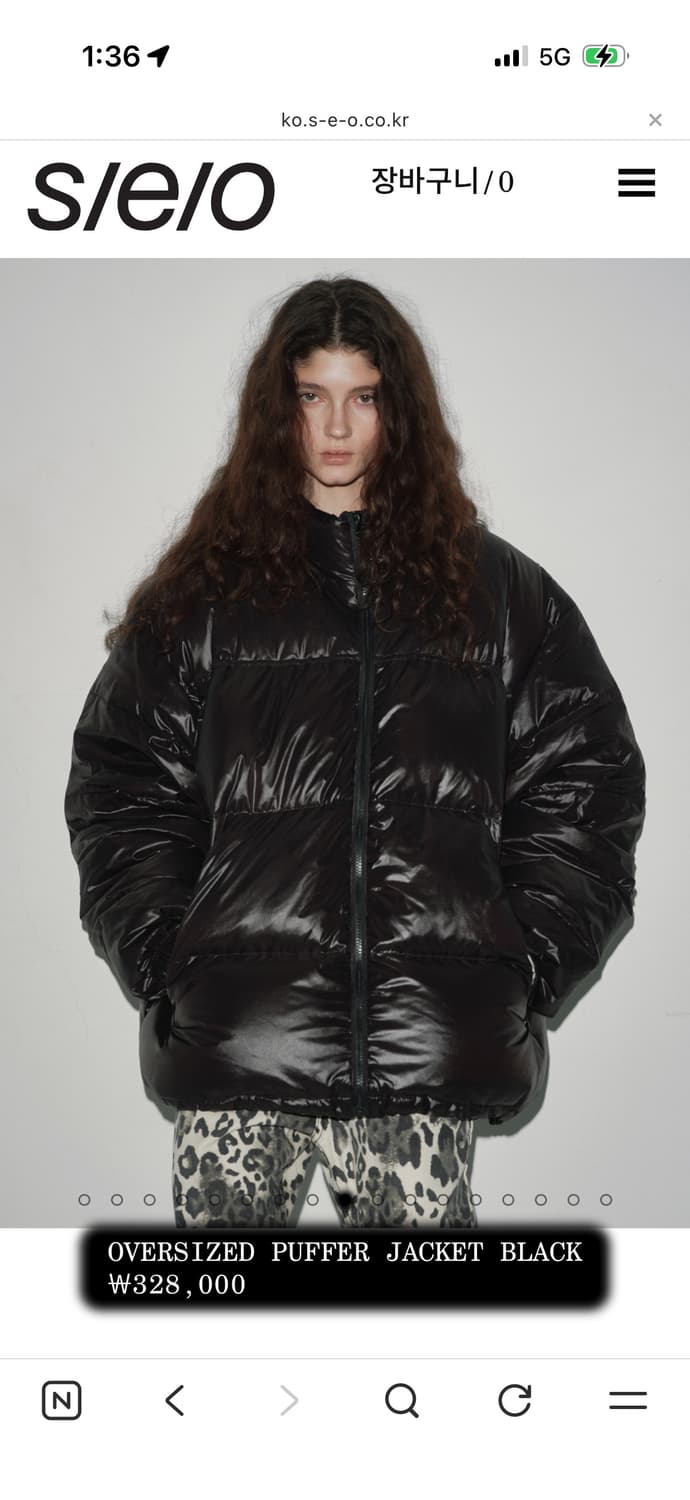 에스이오 오버사이즈 푸퍼 자켓 블랙 상품이미지1