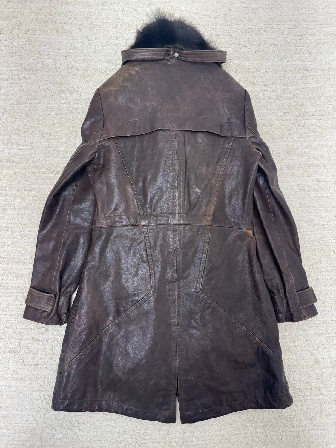 •VOV 리얼 가죽 퍼 롱코트 (슬림 실루엣) 상품이미지2