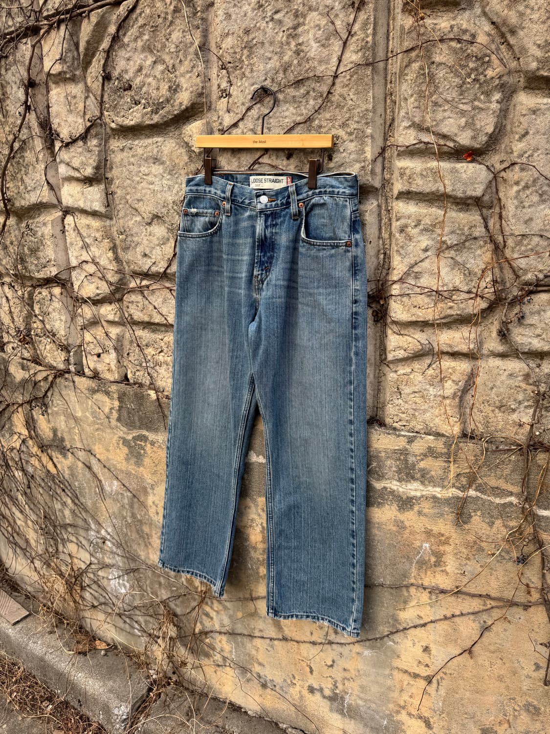 00s 리바이스 빈티지 569 루즈 스트레이트핏 워싱 데님 팬츠 상품이미지3