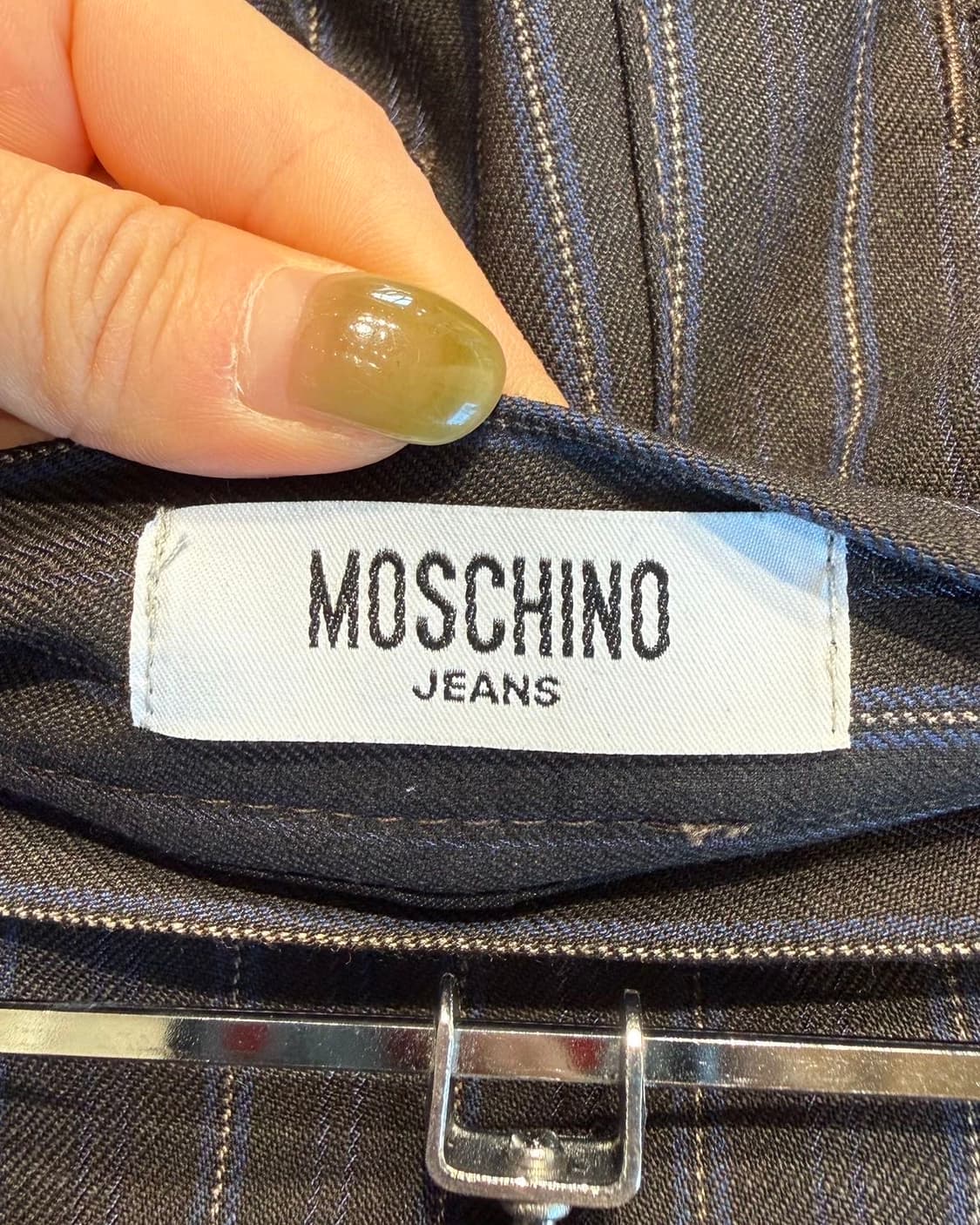 모스키노 진스 브라운 스트라이프 버클 미디스커트 상품이미지8