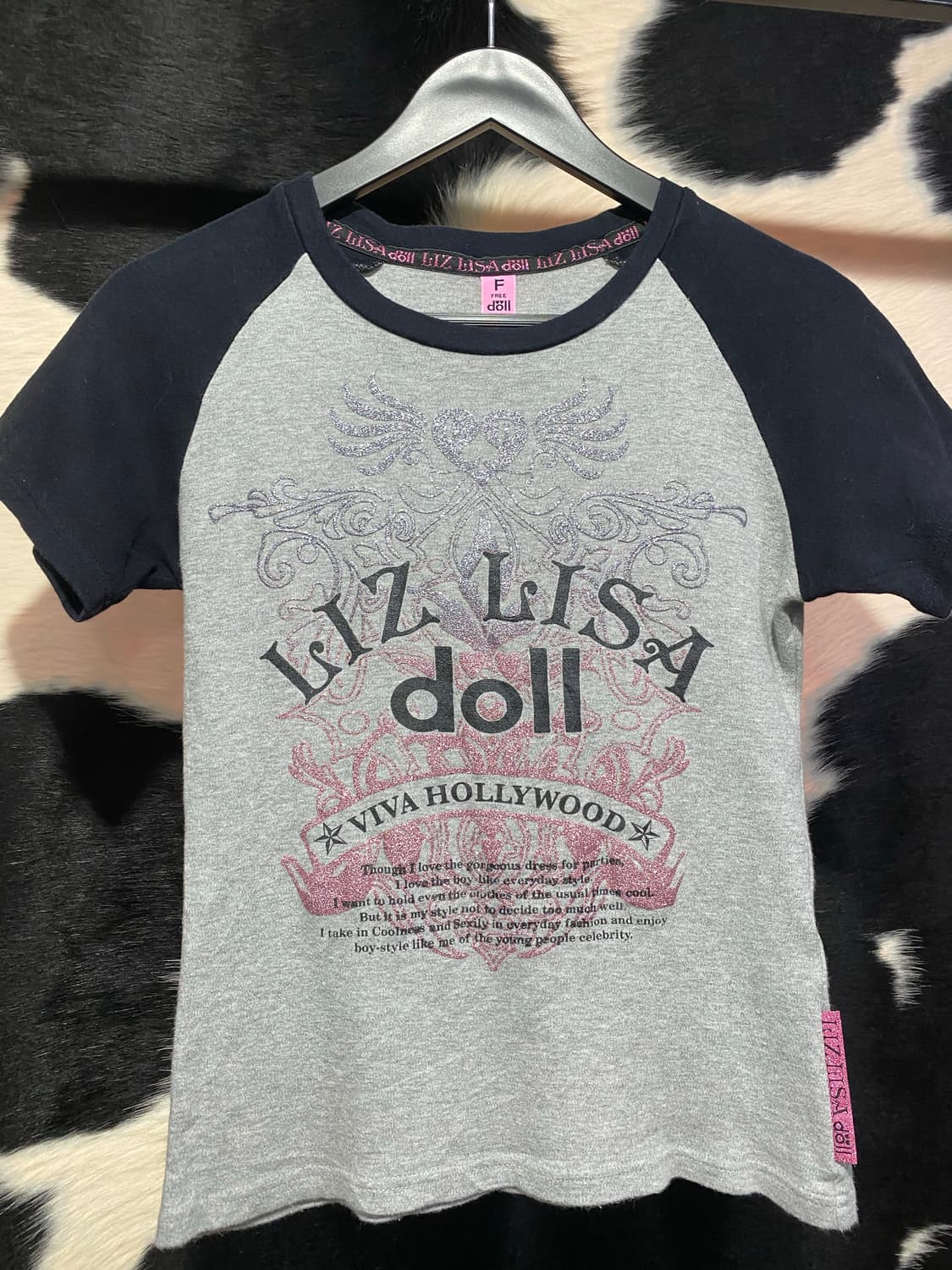 Liz Lisa doll 글리터 프린팅 레글런 반팔 티셔츠 상품이미지3