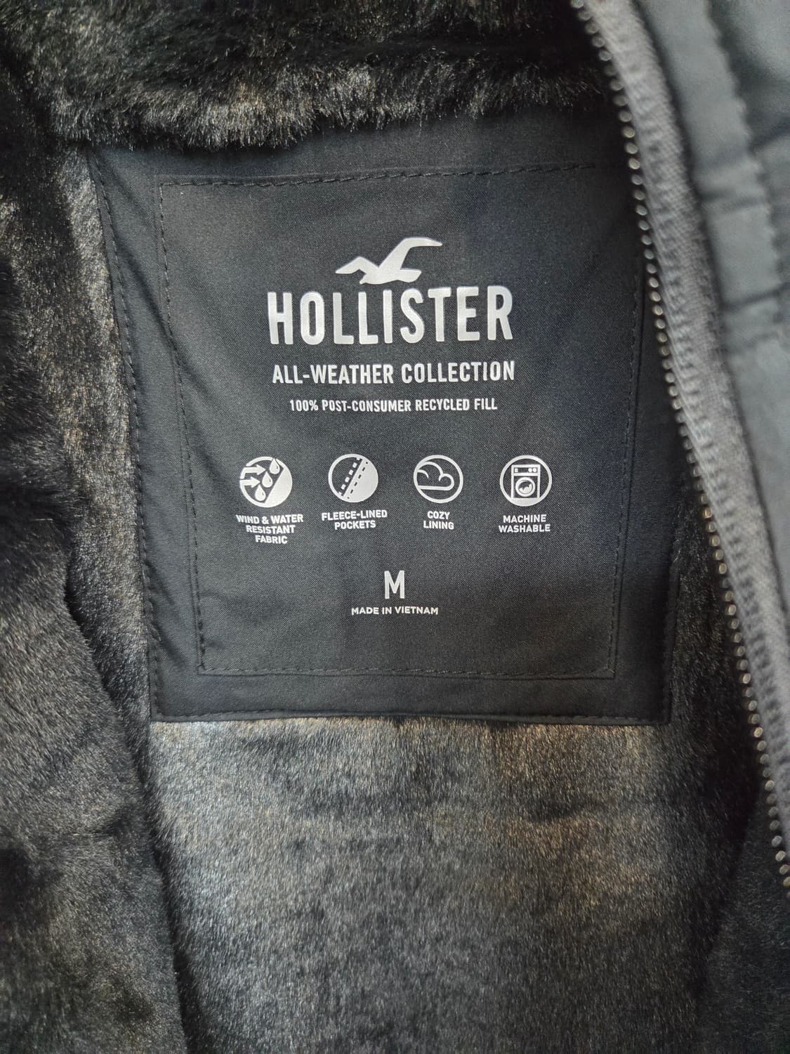 홀리스터 안감퍼 플리스 방풍 후드자켓 m 상품이미지3