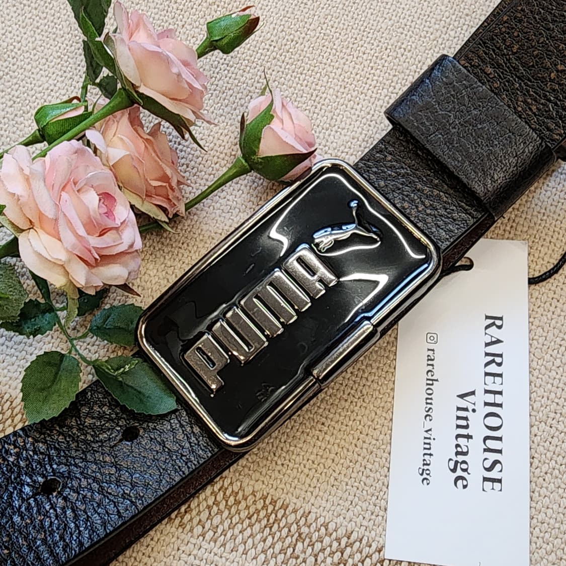 00년대 푸마 메탈로고 레더 벨트 M 상품이미지2