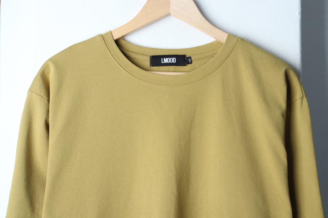 (XL-2XL) 엘무드 반팔 티셔츠 노랑 무지 놈코어-H30708 상품이미지3