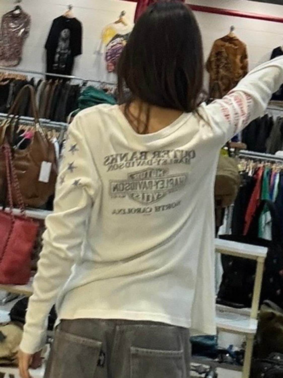 할리 데이비슨 프린팅 긴팔 티셔츠 상품이미지5