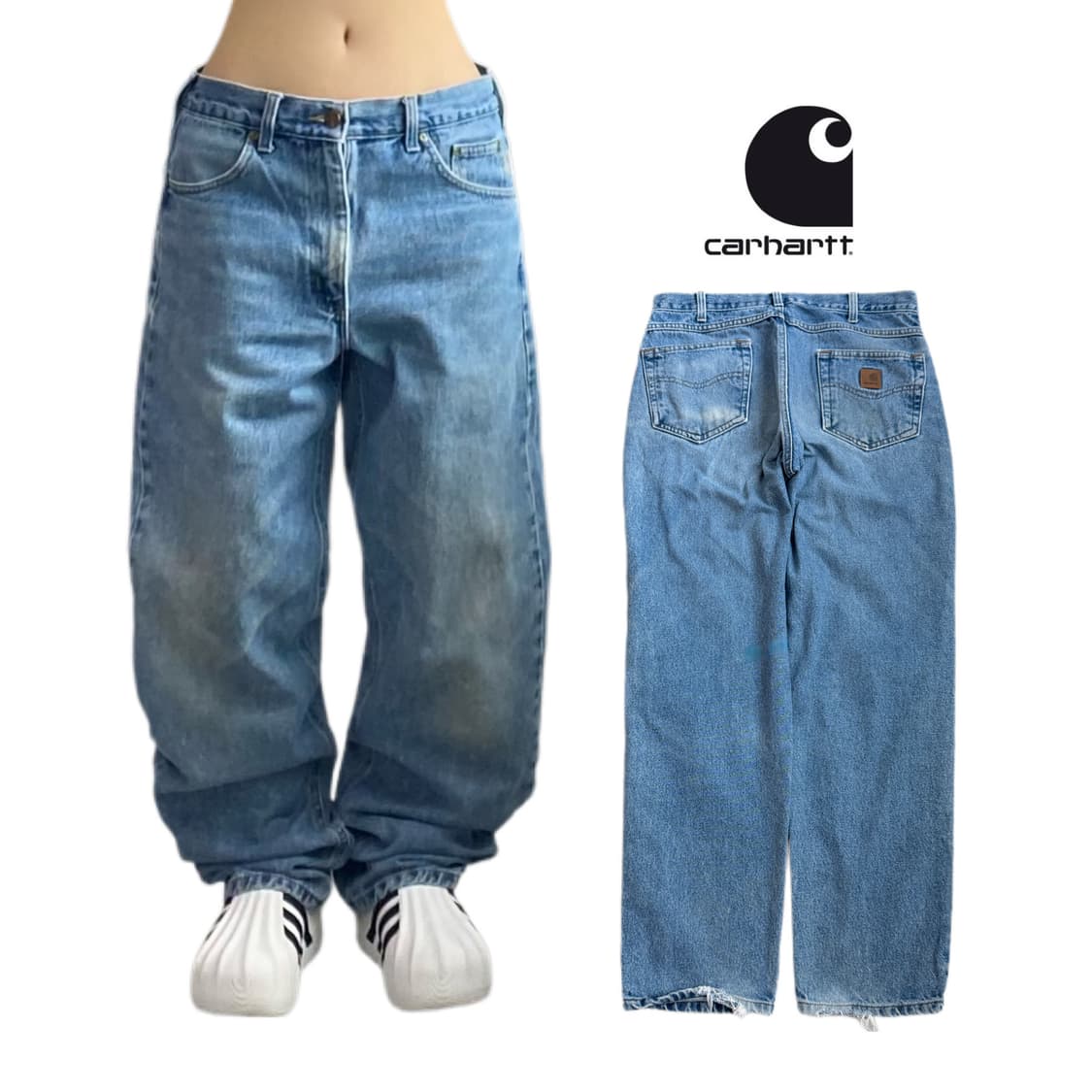 칼하트 OG 가죽패치 워크 데님팬츠 상품이미지1
