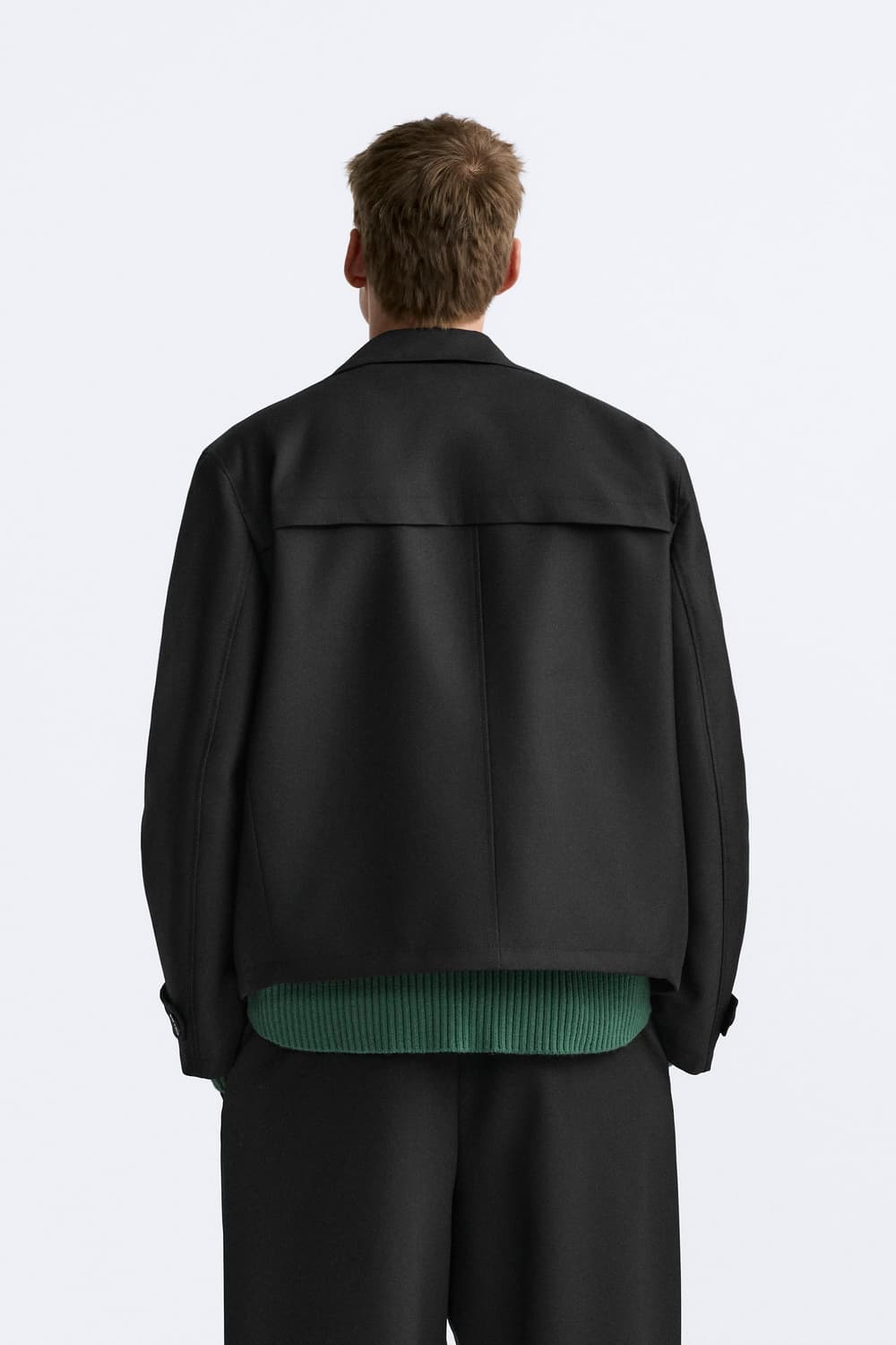 자라 더블 블레스트 숏 트렌치코트 블랙 L 상품이미지3