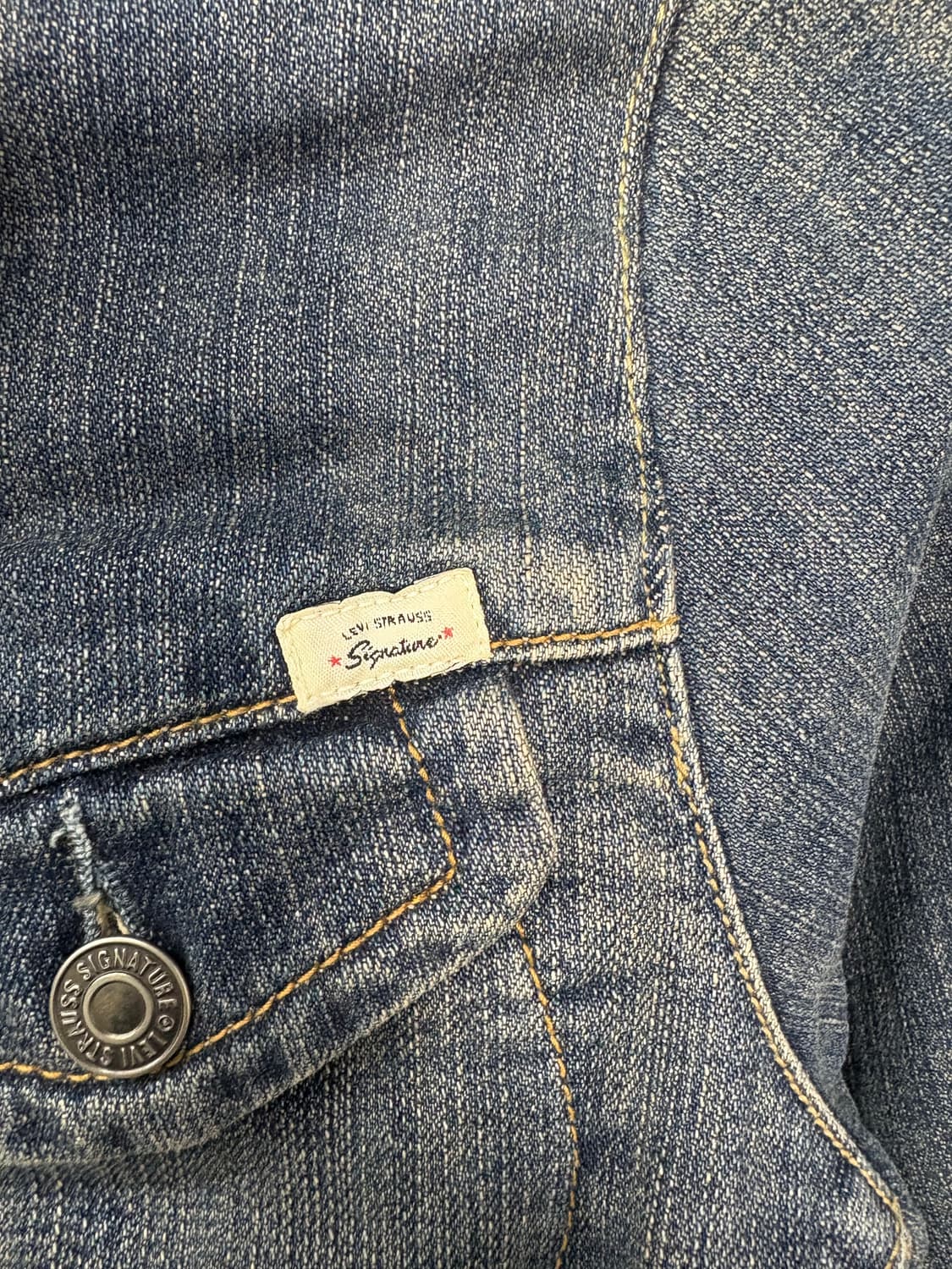 시그니처 브라운퍼 워시드 데님 트러커 자켓 A3196 상품이미지4