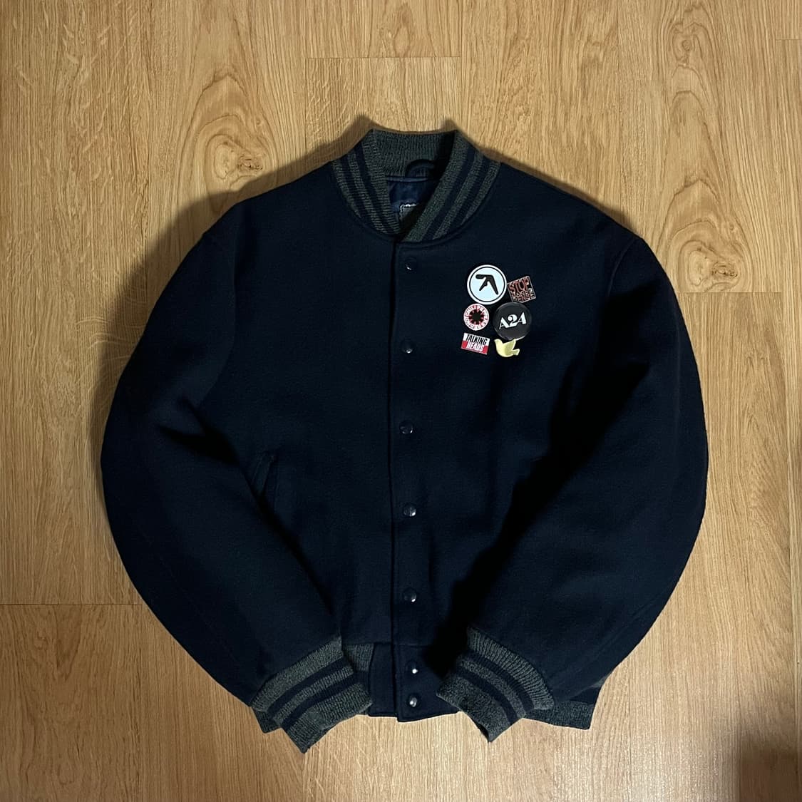 골든베어 울 바시티 자켓 네이비 M 상품이미지1