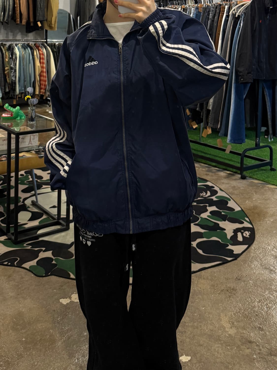 아디다스 올드스쿨 바람막이 네이비 상품이미지4