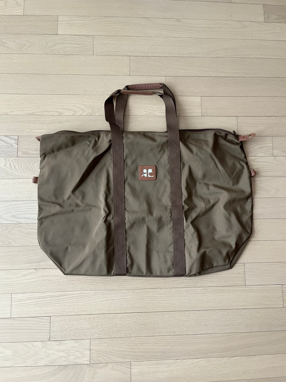 90s Courreges 꾸레쥬 코튼 쇼퍼백 카멜 상품이미지2