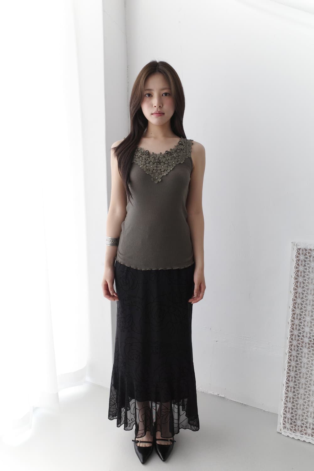 flower crochet sleeveless 상품이미지1