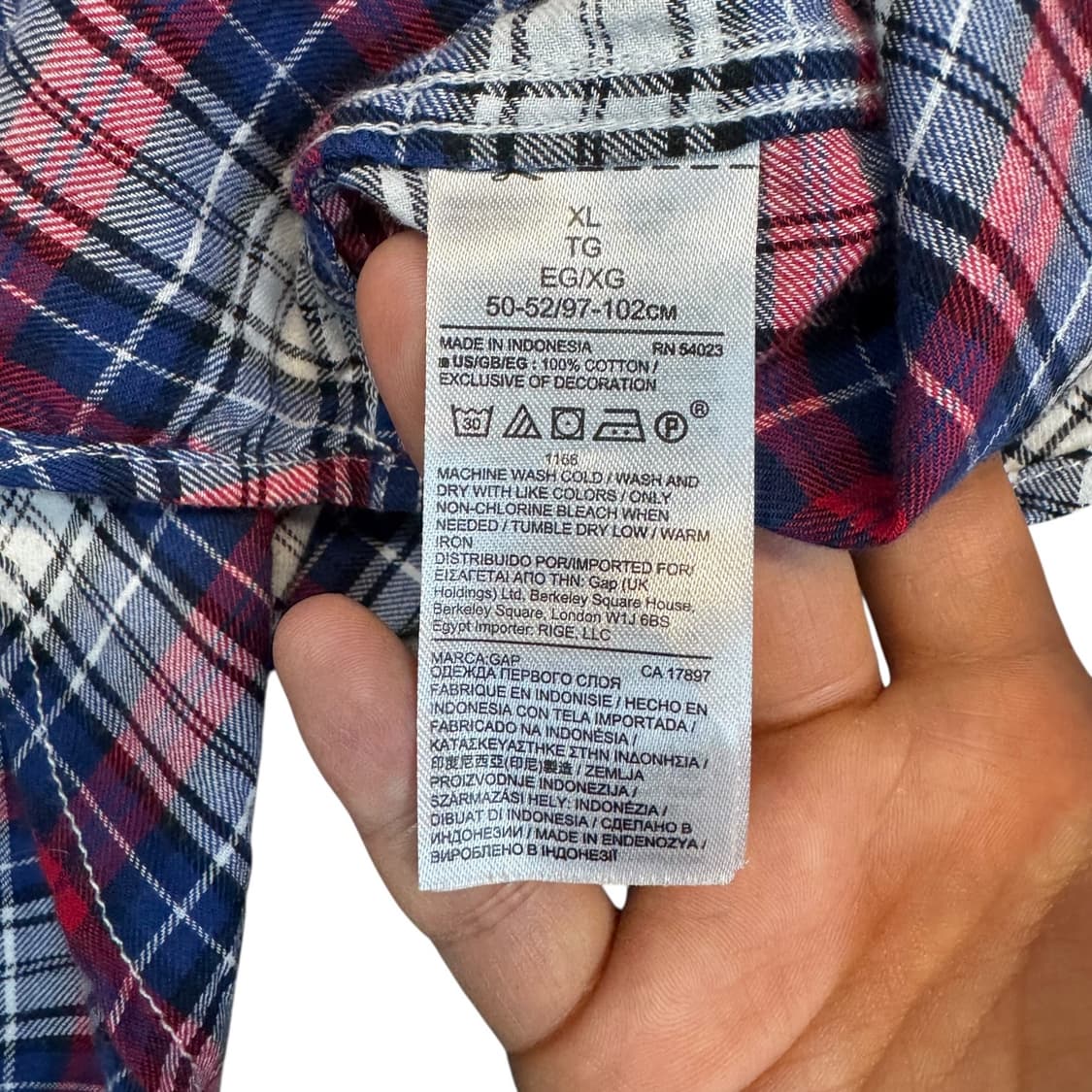 GAP 체크 셔츠 (XL)   상품이미지5