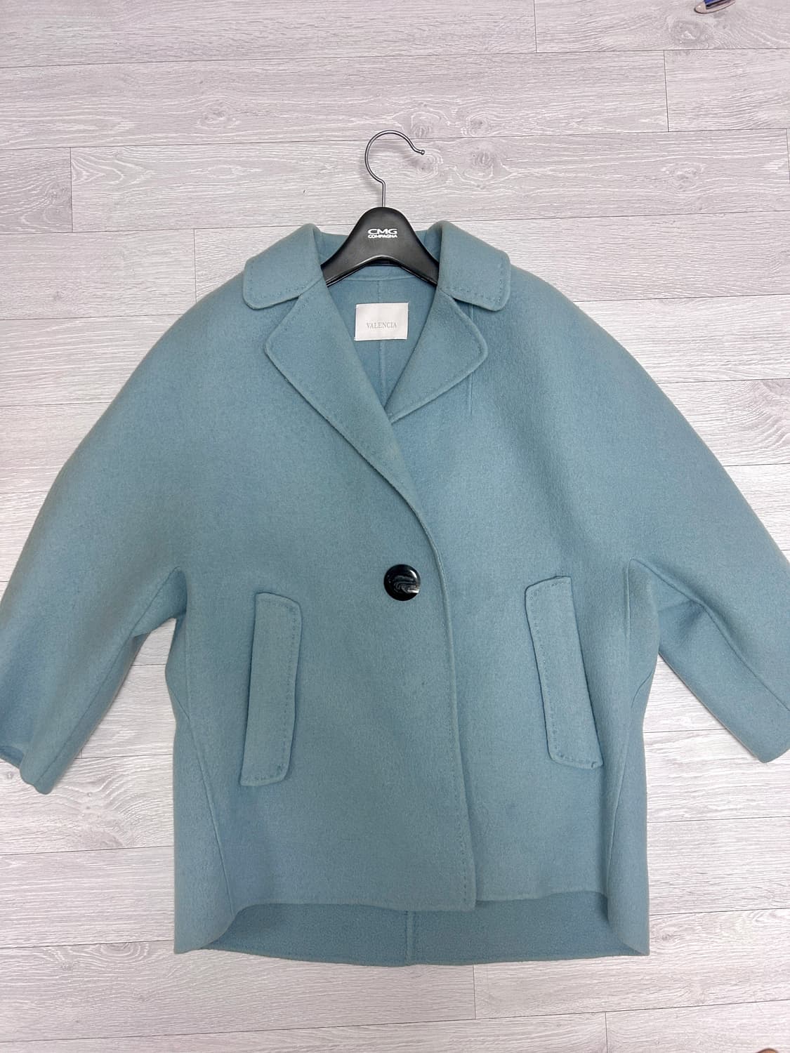 발렌시아 VALENCIA 블루 모직 코트 판매 상품이미지1