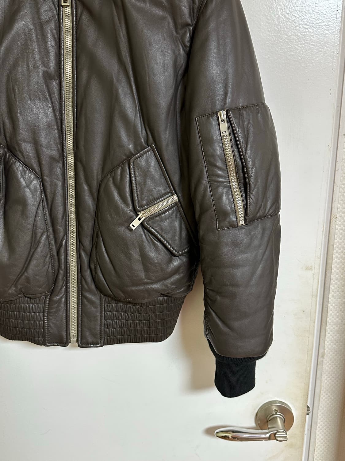 [48]마르지엘라 16FW 스티치 레더 봄버 자켓 상품이미지4