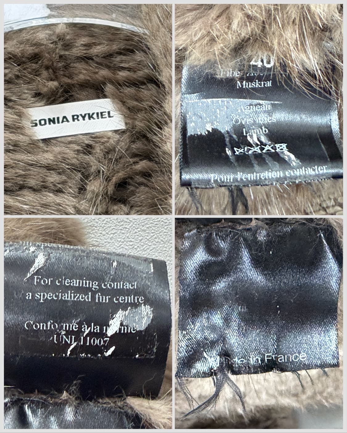 소니아 리키엘 램스킨 위빙 머스크랫 퍼 자켓 상품이미지6