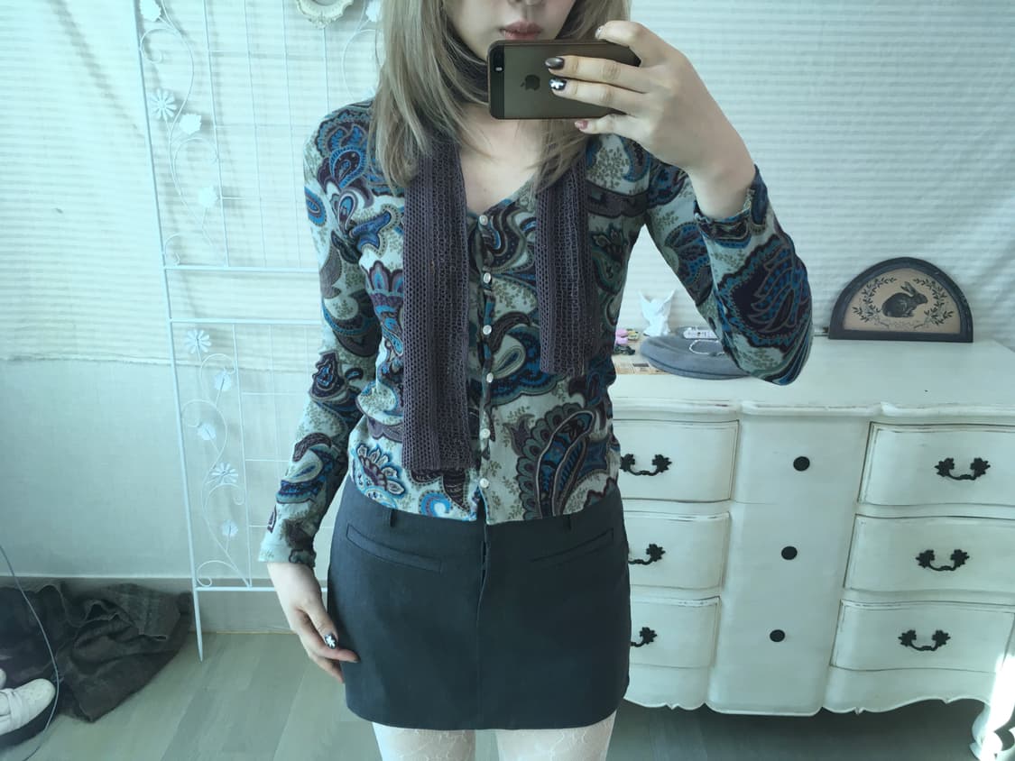 Set)오리엔탈 패턴 가디건 + 머플러 상품이미지4