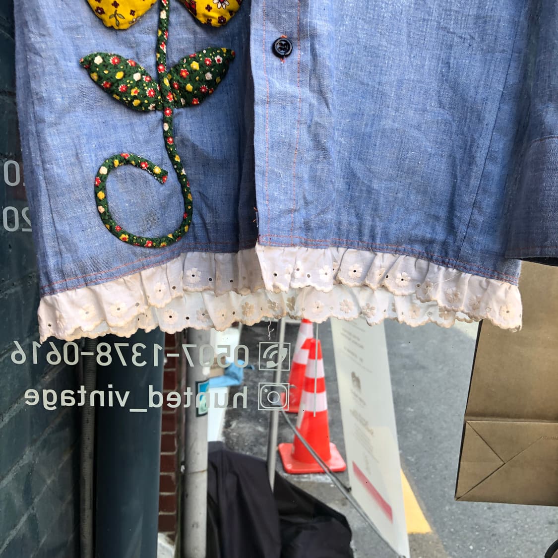 70s JC penny chambray shirt-S 상품이미지4