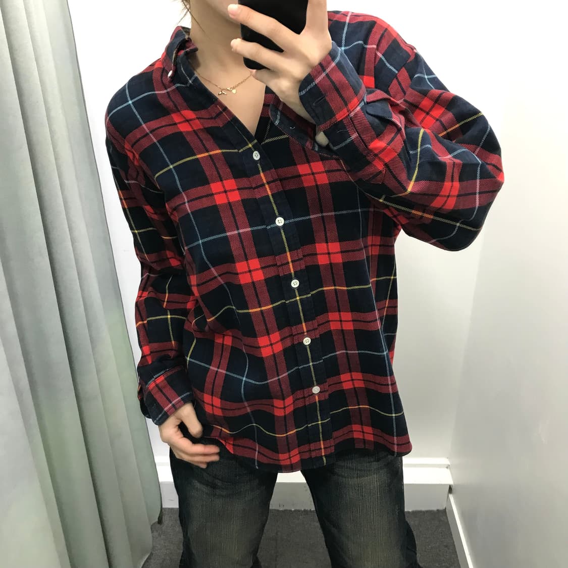 폴로 네이비 레드 체크 셔츠 상품이미지1