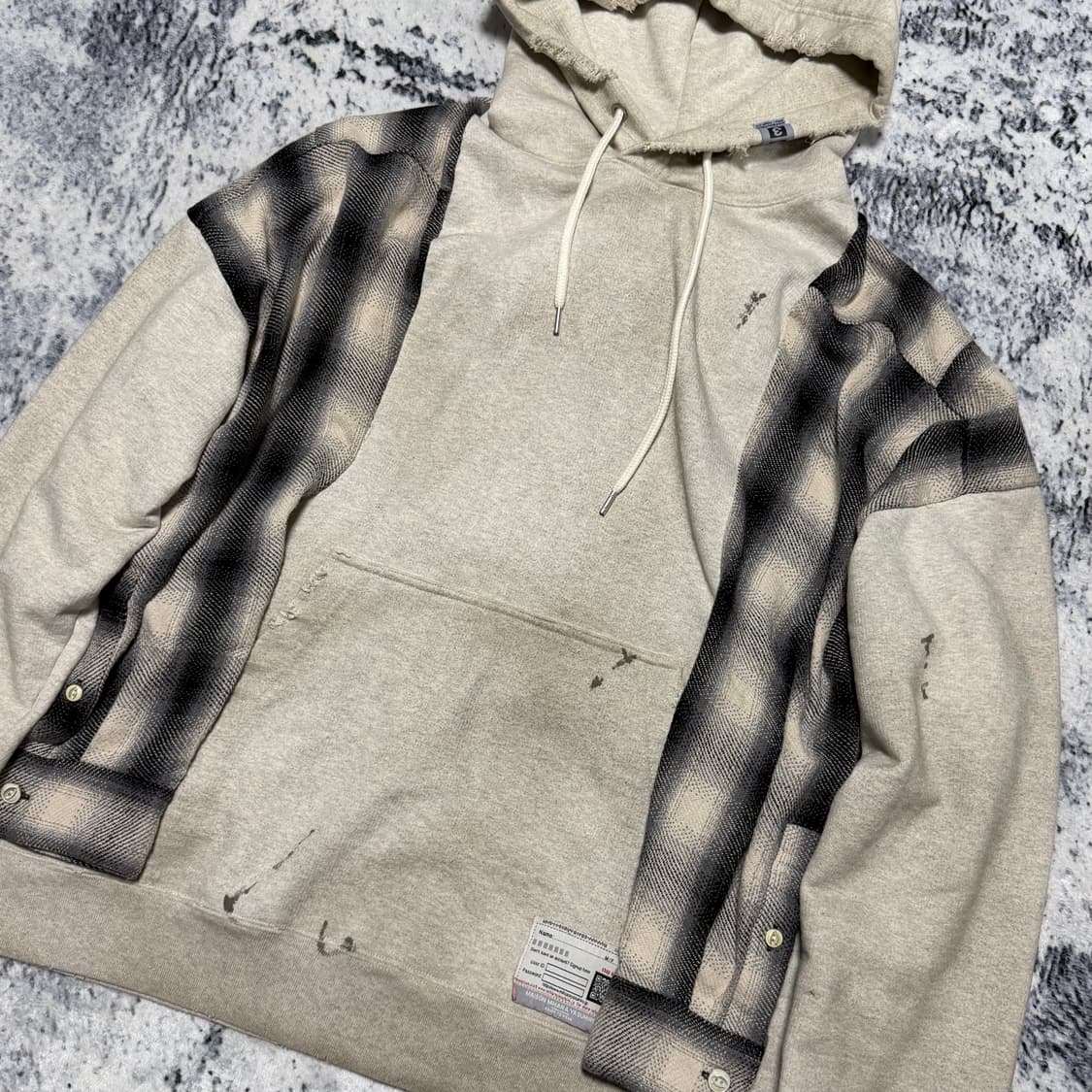 미하라야스히로 디스트로이드 체크 레이어드 후드 48 상품이미지3