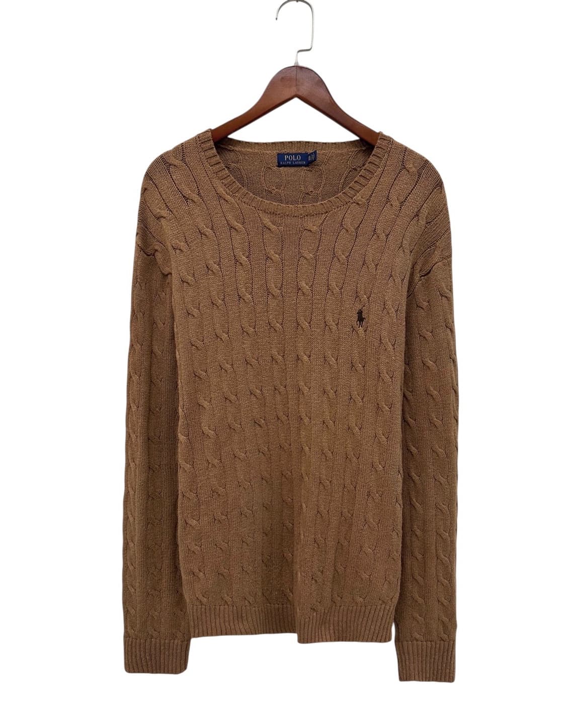 폴로 꽈배기 니트 브라운 (2XL)  상품이미지1