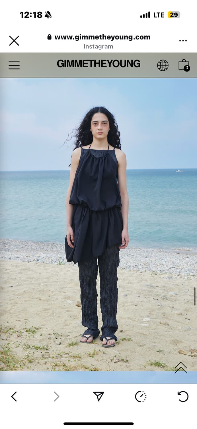 김미더영 퍼프 드레이프 스커트 팬츠 상품이미지3