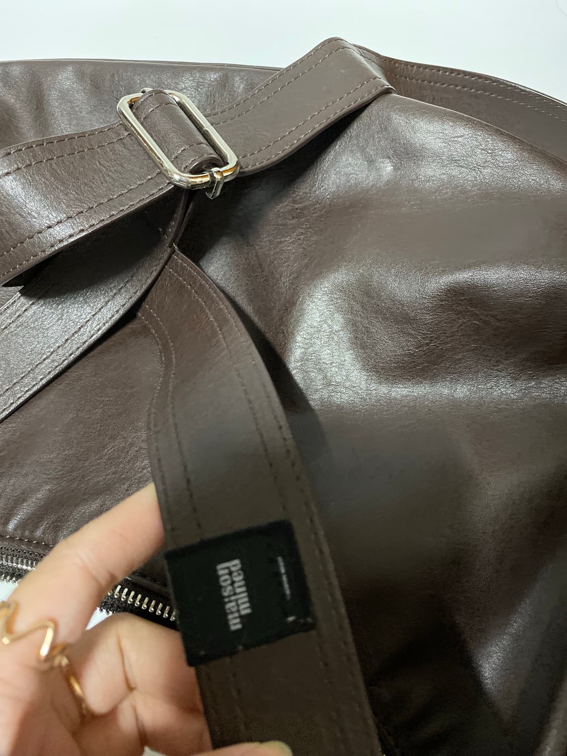 메종미네드 레더 새들백 브라운 숄더백 크로스백 상품이미지6