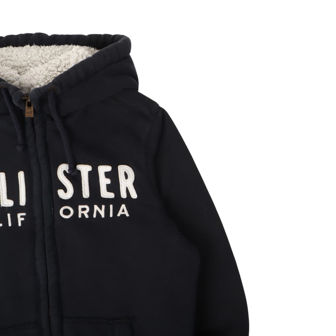 홀리스터 네이비 엠브로이드 쉐르파 후드집업 상품이미지2