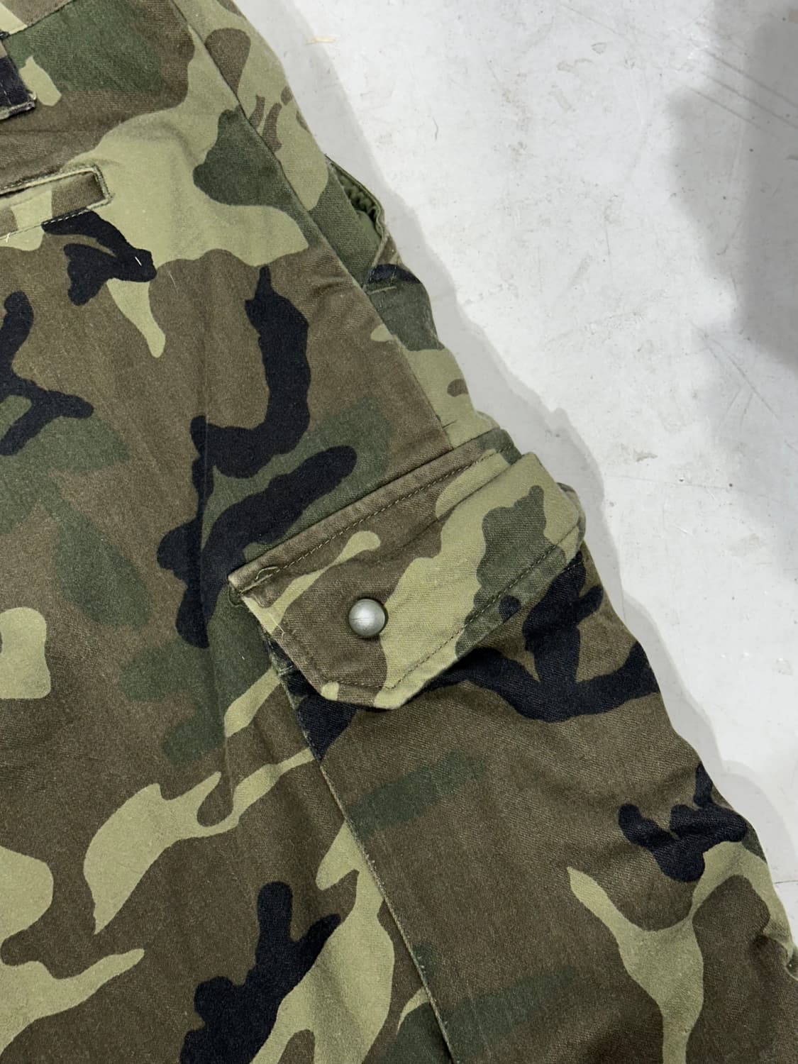 일본 빈티지 카키 밀리터리 카모 와이드 카고 팬츠 군복 바지  상품이미지6