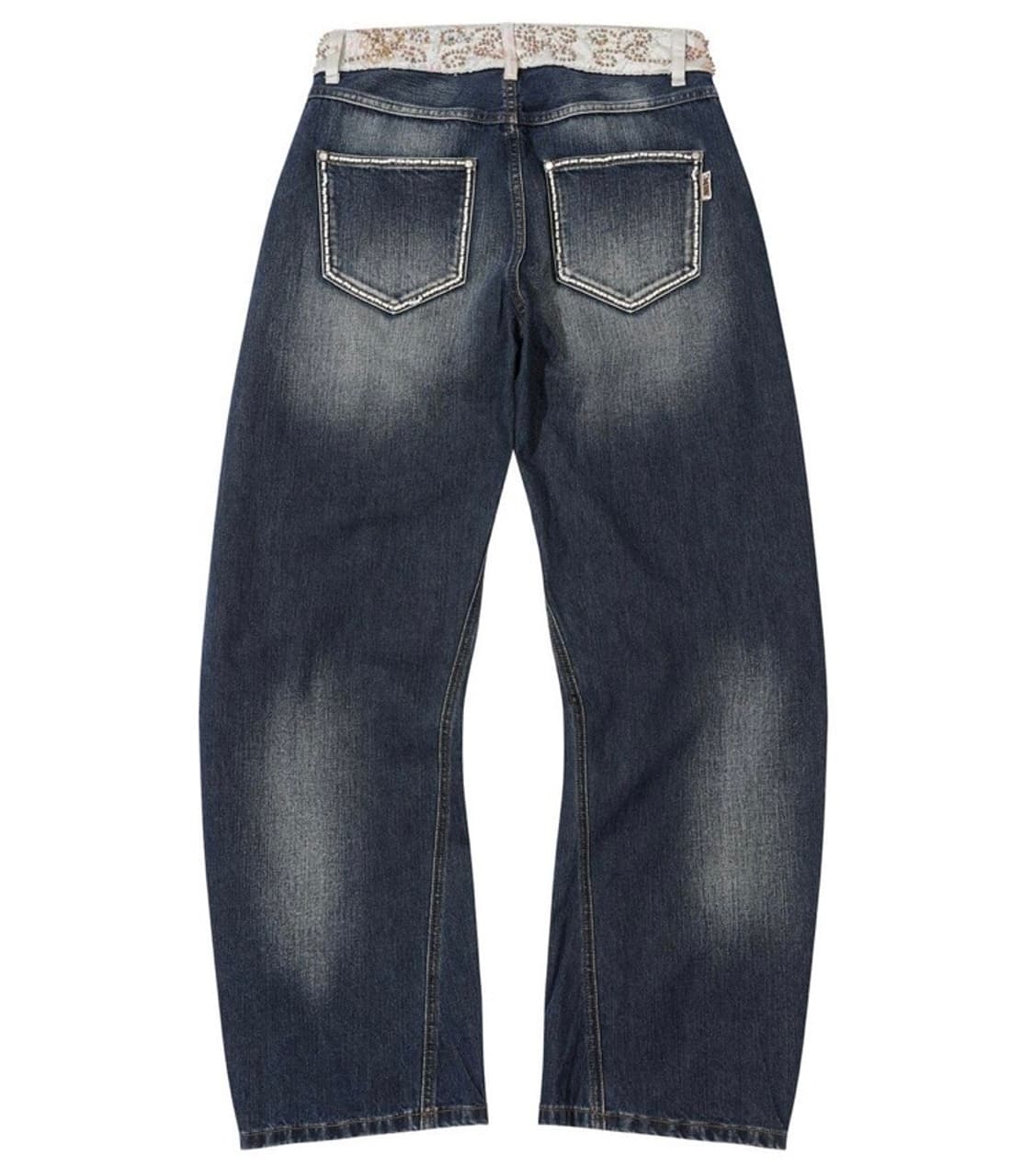 XL 스컬프터 beaded waist denim pants 인디고 블루 상품이미지4