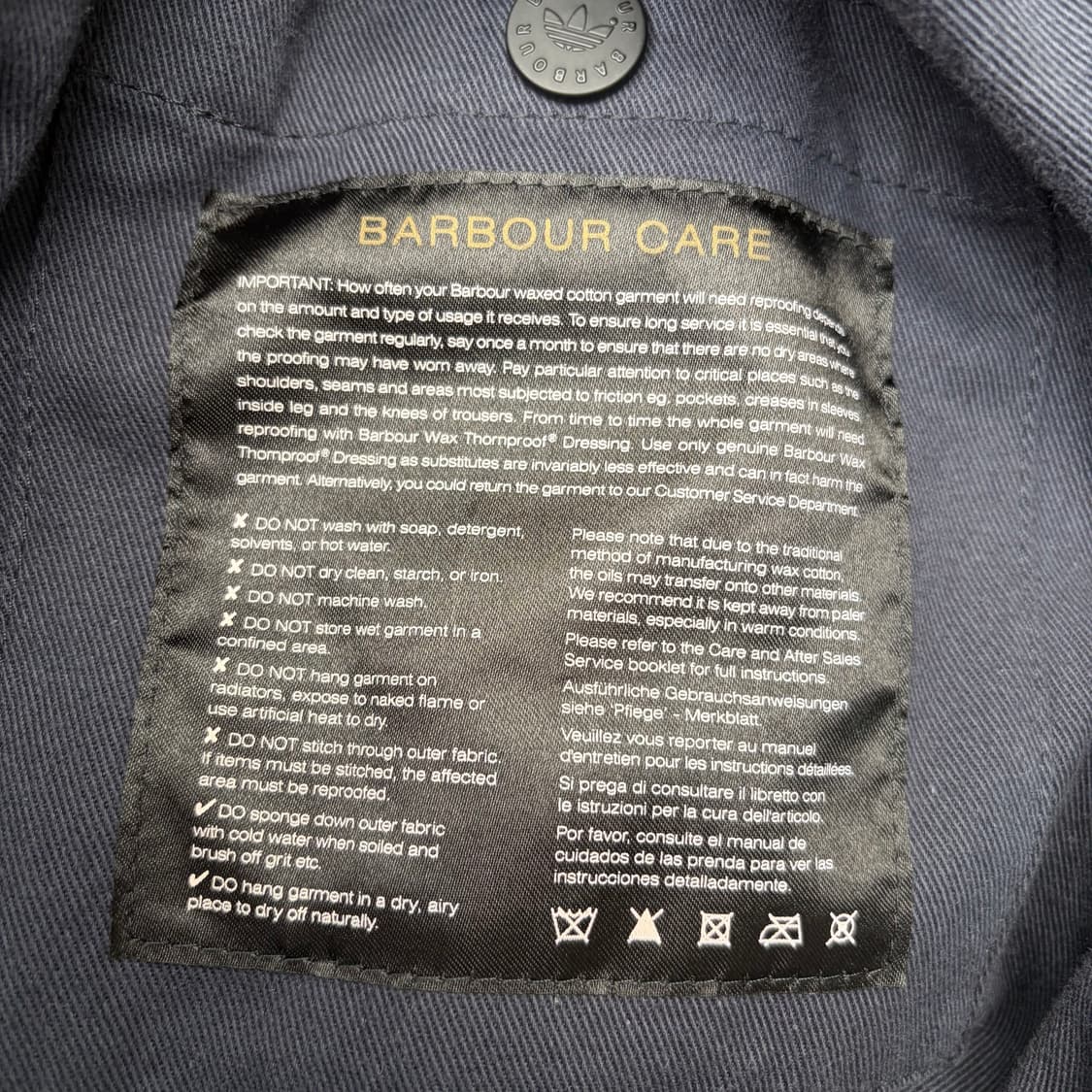 아디다스 X 바버 왁스 코팅 자켓 L 상품이미지8