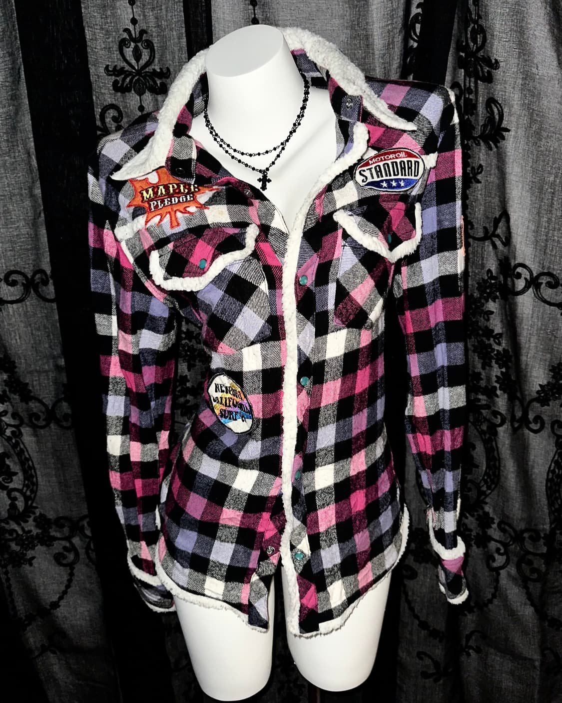 Fleece Pink Plaid Shirt 상품이미지2