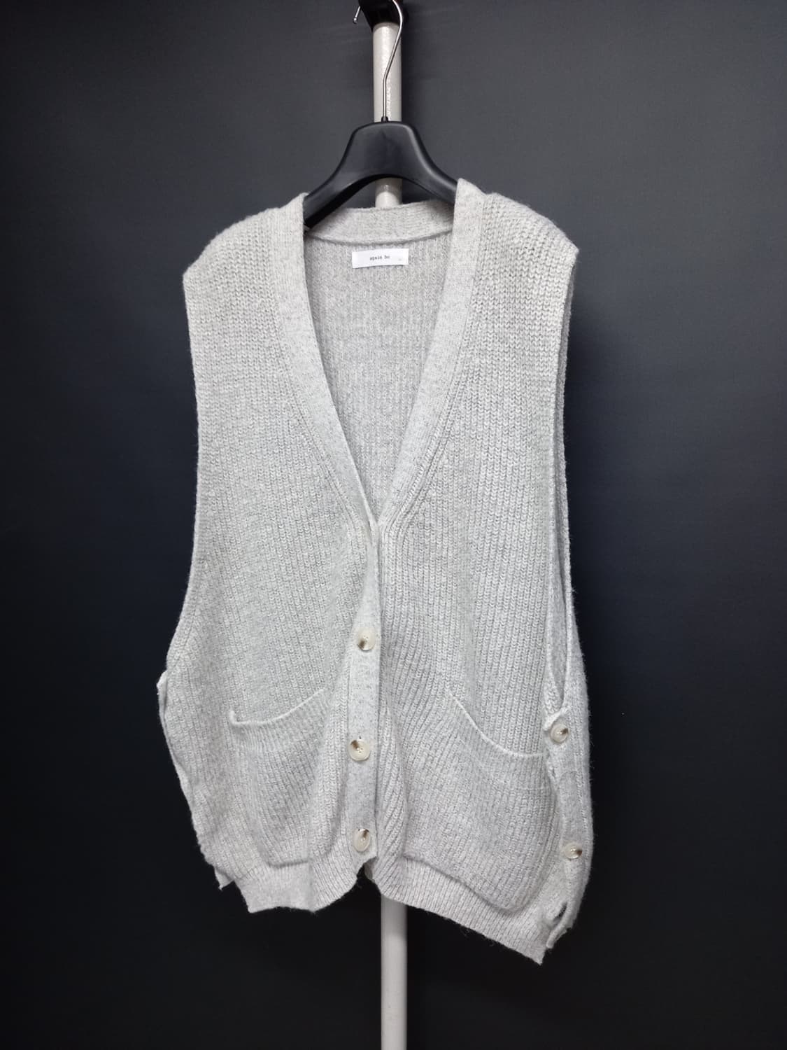 새 AGAIN be 춘추동 루즈박시핏 니트 베스트 F 44-77 상품이미지3
