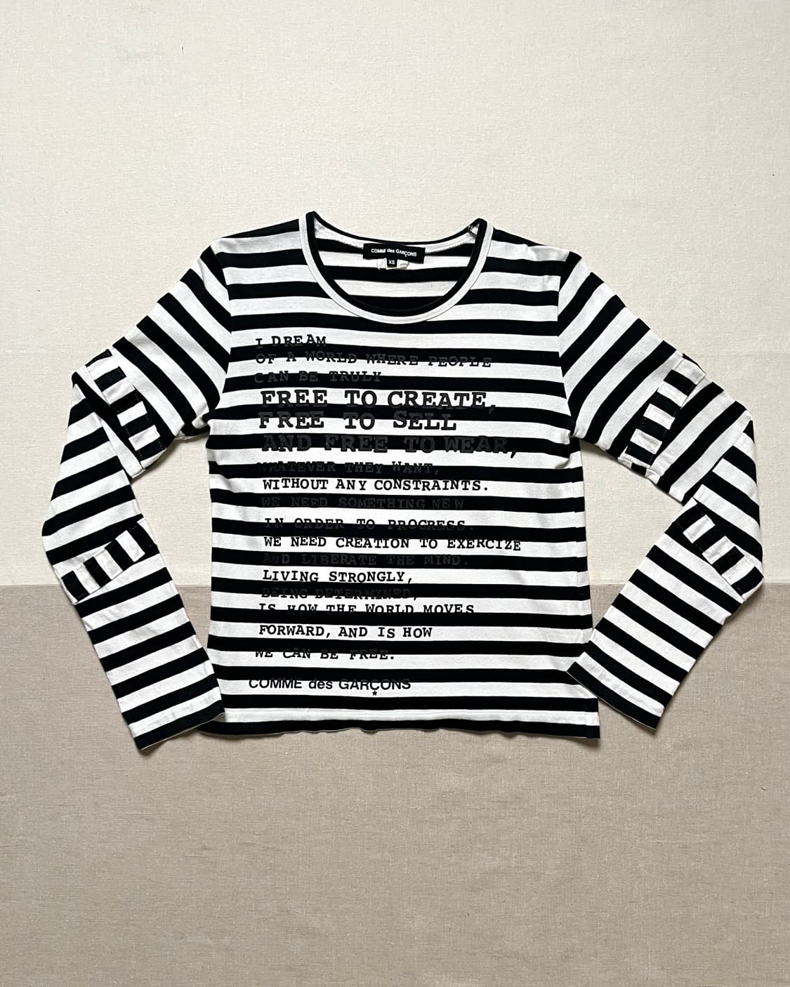 꼼데가르송 자유를 향한 시 스트라이프 티셔츠   상품이미지1