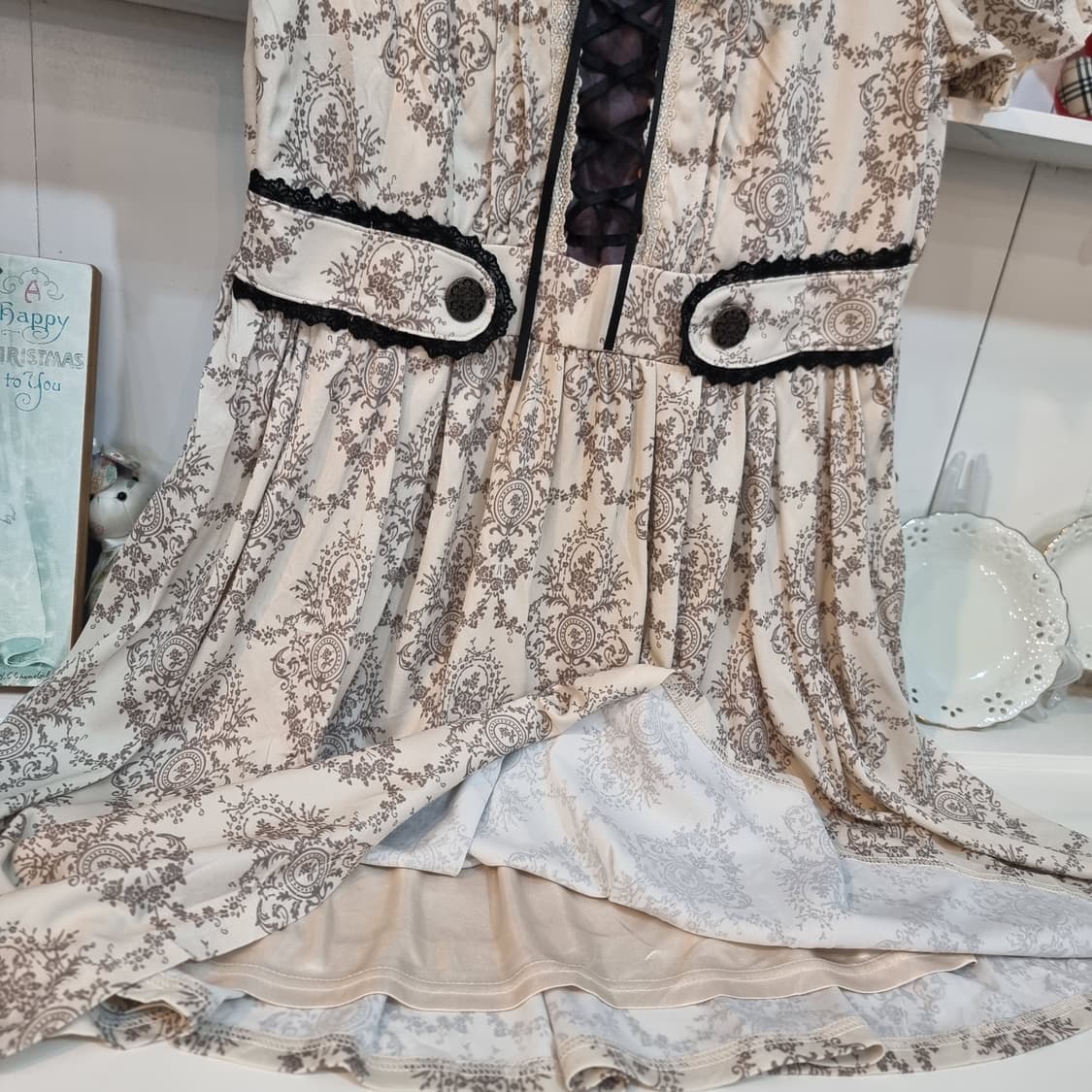 axes femme(악시즈팜) 토왈(유럽풍) 프린트 원피스 상품이미지5