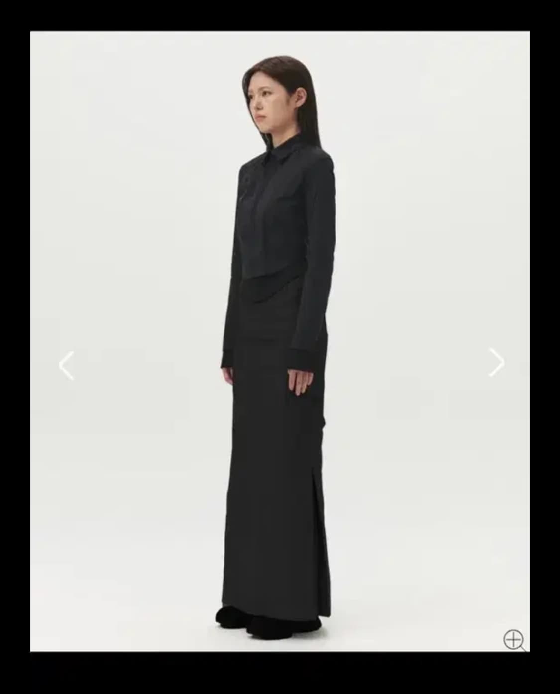 EE 코튼 롱스커트 블랙 상품이미지1