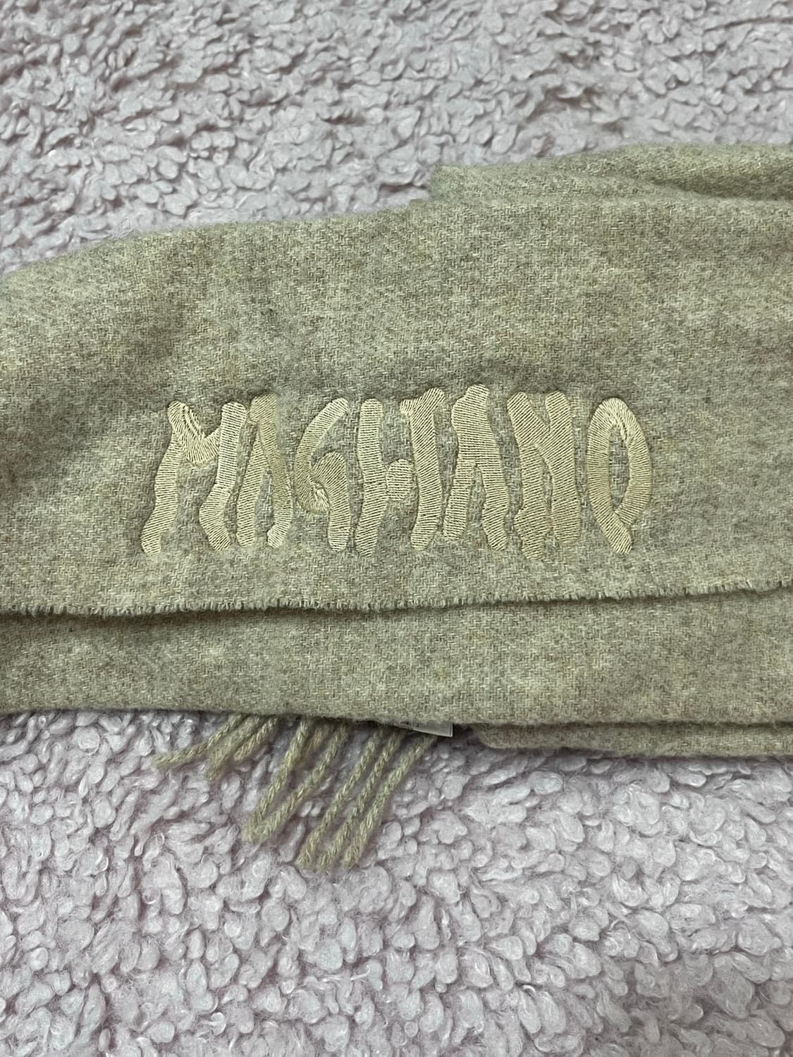 마리아노 로고 울 프린지 머플러 상품이미지5