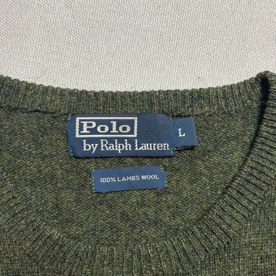 L 폴로랄프로렌 오렌지 포니 다크 그린 울 니트 상품이미지4