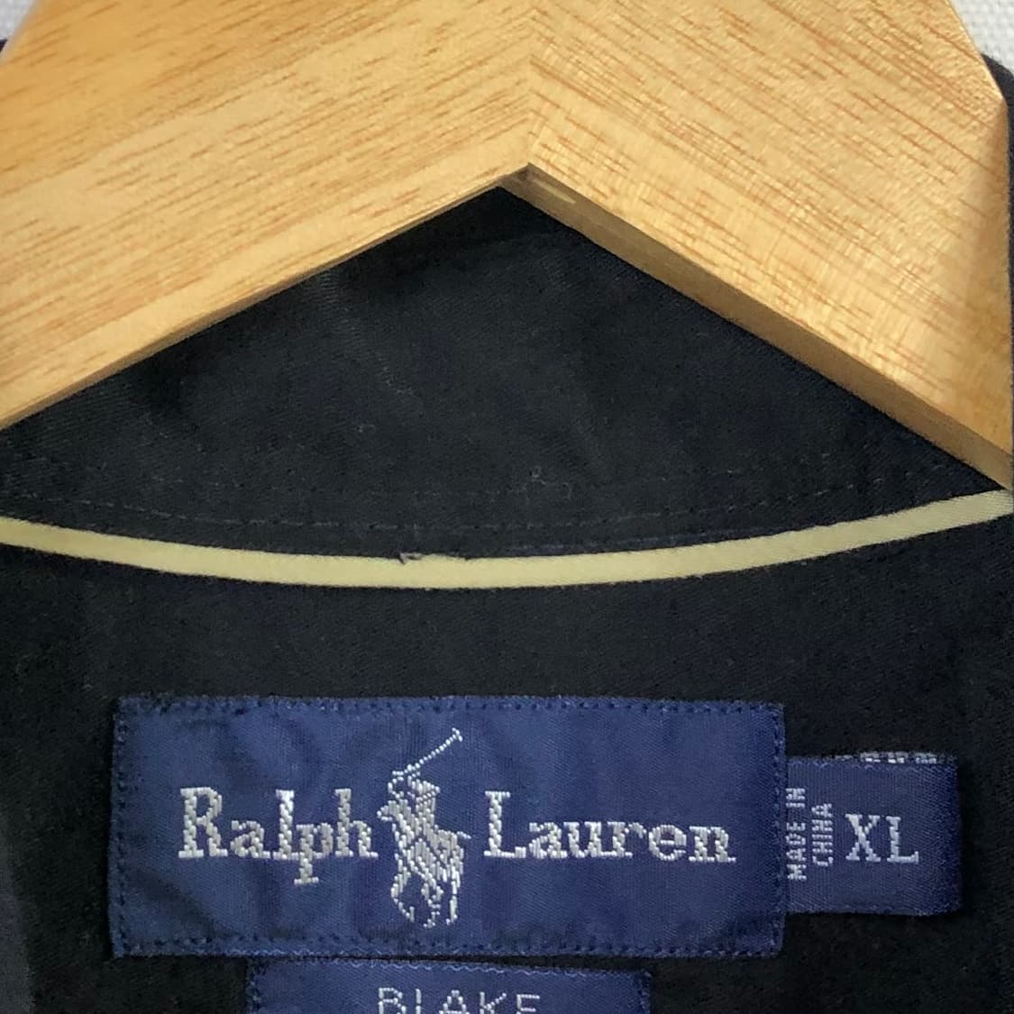 Xxl 폴로 블랙 솔리드코튼 셔츠 상품이미지3