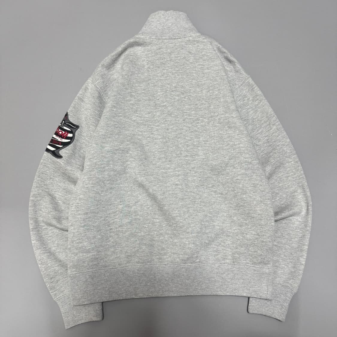 쇼트(Schott) 멜란지 자수 패치로고 폴리에스터 하이넥 트랙탑 자켓 상품이미지6