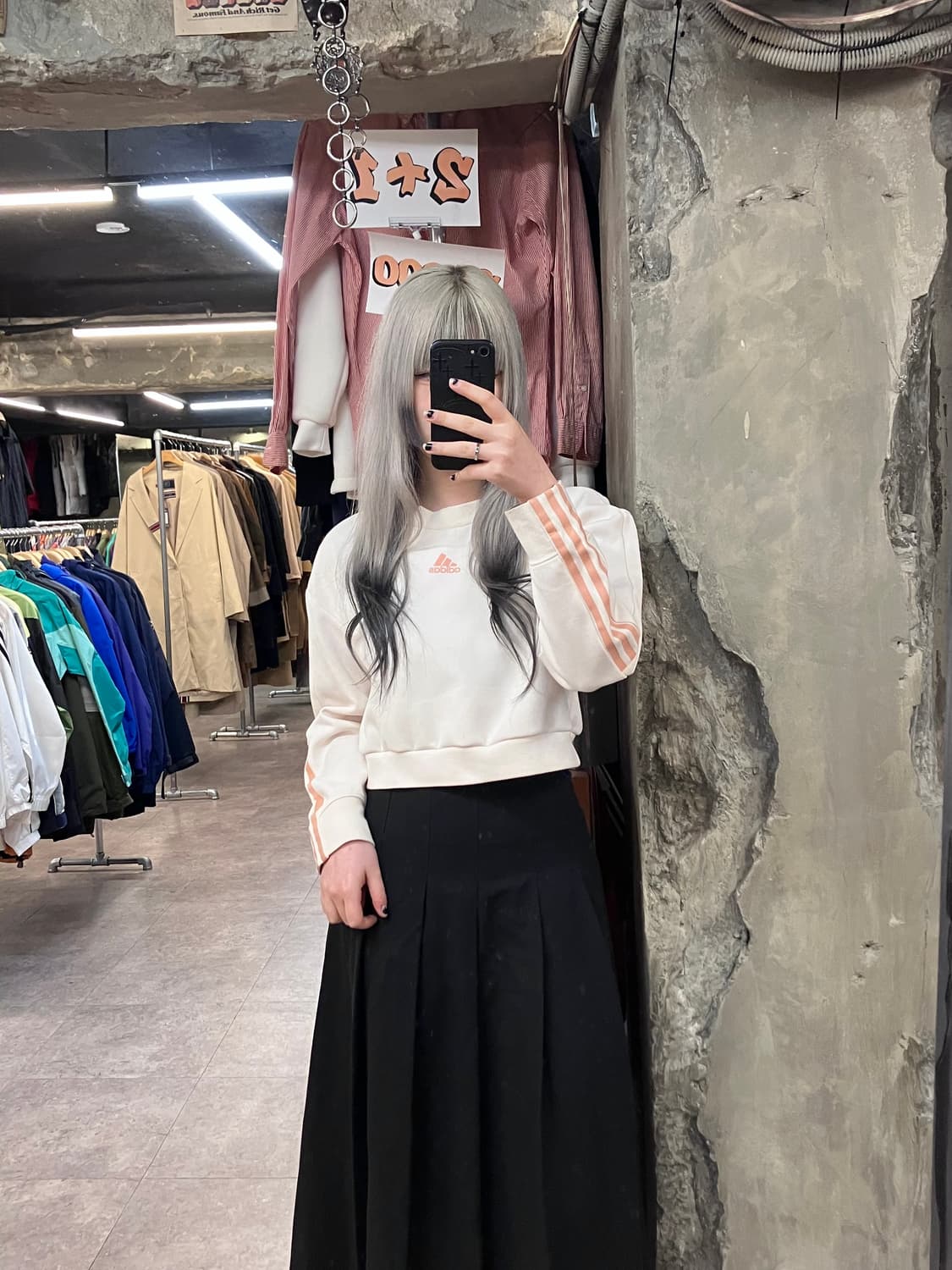 아디다스 크롭 맨투맨 아이보리 XS   #csz3361 상품이미지2