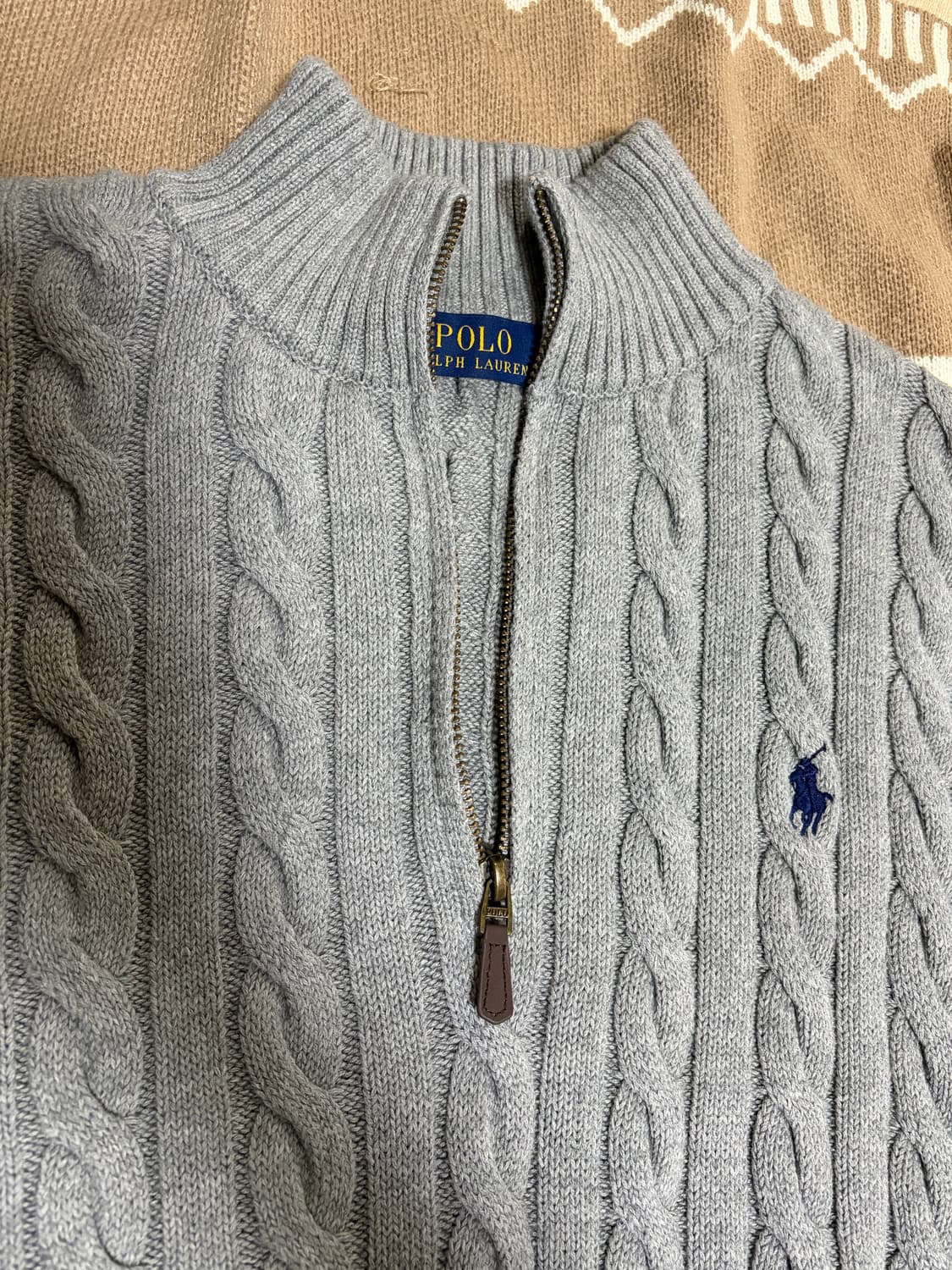 폴로 랄프로렌 반집업 니트 (M) 상품이미지4