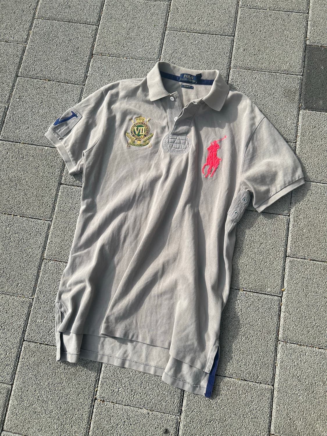 *유일매물* 2000s 폴로 빅포니 그레이 카라 티셔츠 상품이미지2