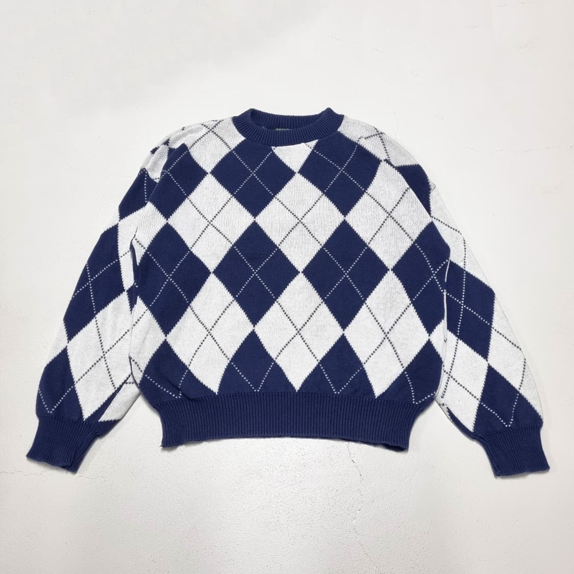 90S USA PRINCETON 아가일 스웨터 - XL 상품이미지1