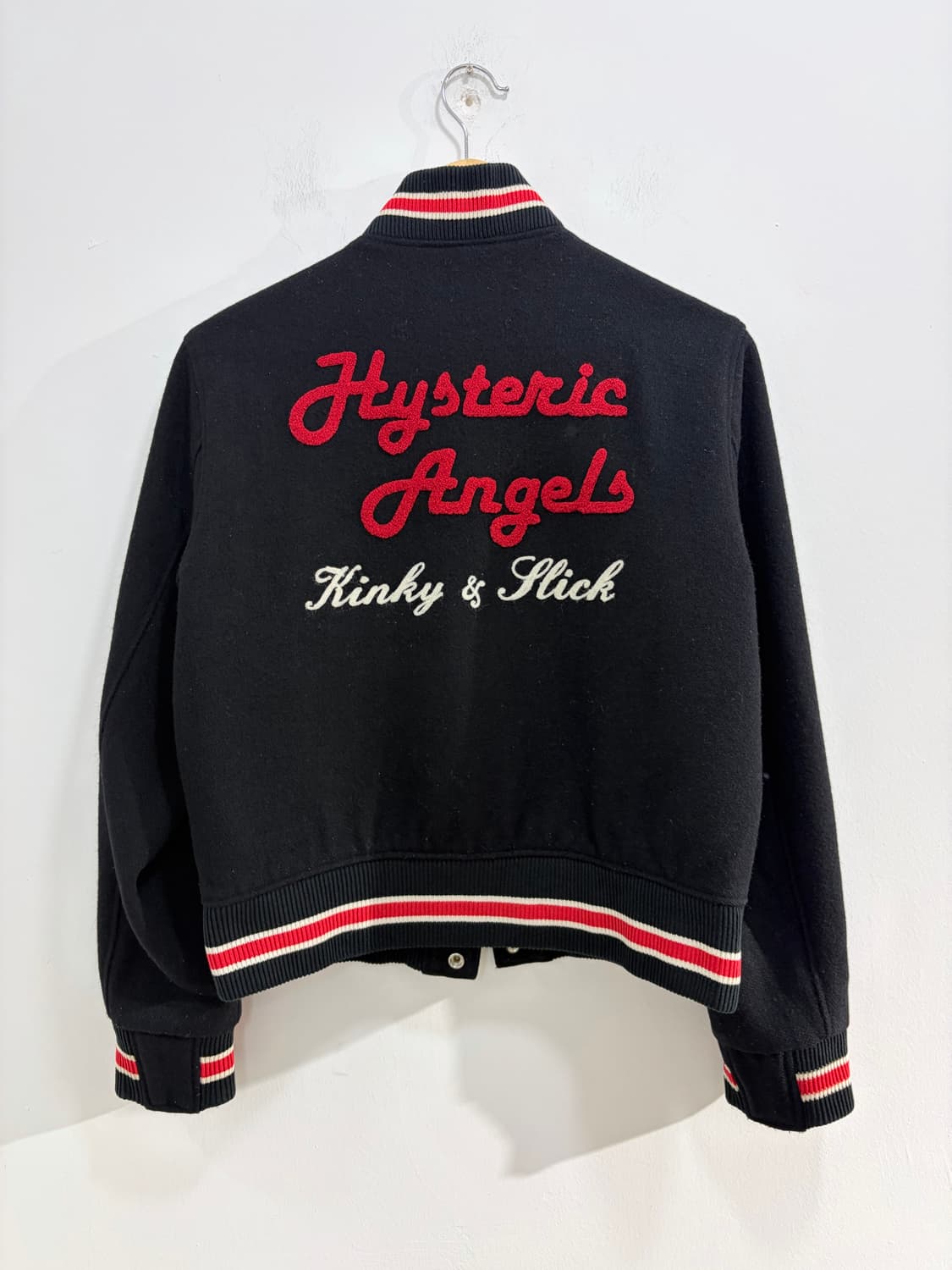 90s 히스테릭 글래머 Kinky 666 울 바시티 자켓 상품이미지8